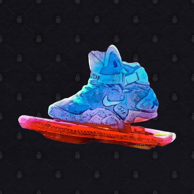 Back To The Future 2015 Hoverboard Vibrant Watercolors by Nonconformist